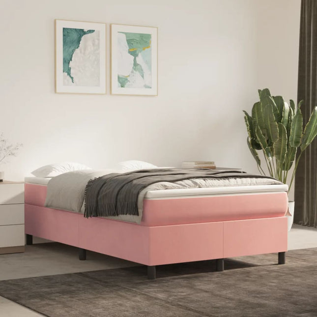 Boxspringframe fluweel roze 120x200 cm 120 x 200 cm 35 cm