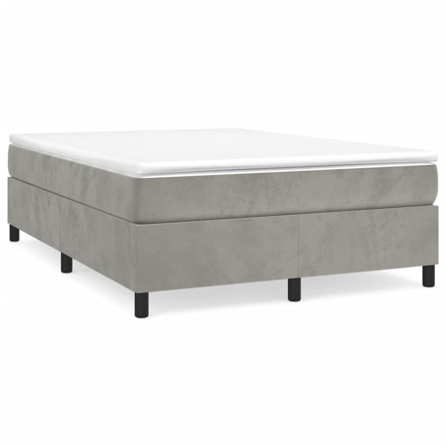 Boxspringframe Fluweel Lichtgrijs 140 x 190 cm 35 cm