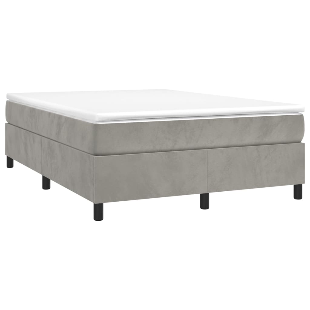 Boxspringframe Fluweel Lichtgrijs 140 x 190 cm 35 cm