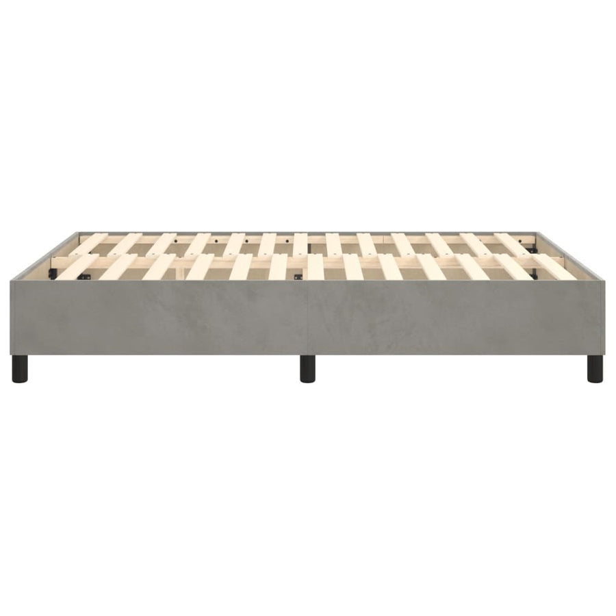 Boxspringframe Fluweel Lichtgrijs 140 x 190 cm 35 cm