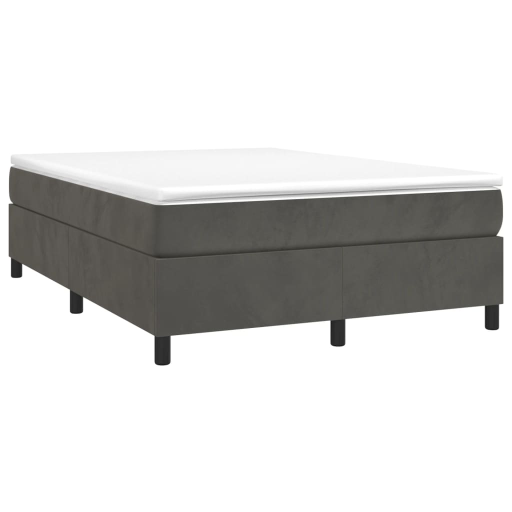 Boxspringframe Fluweel Donkergrijs 140 x 190 cm 35 cm