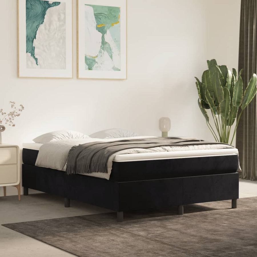 Boxspringframe Fluweel Zwart 140 x 190 cm 35 cm