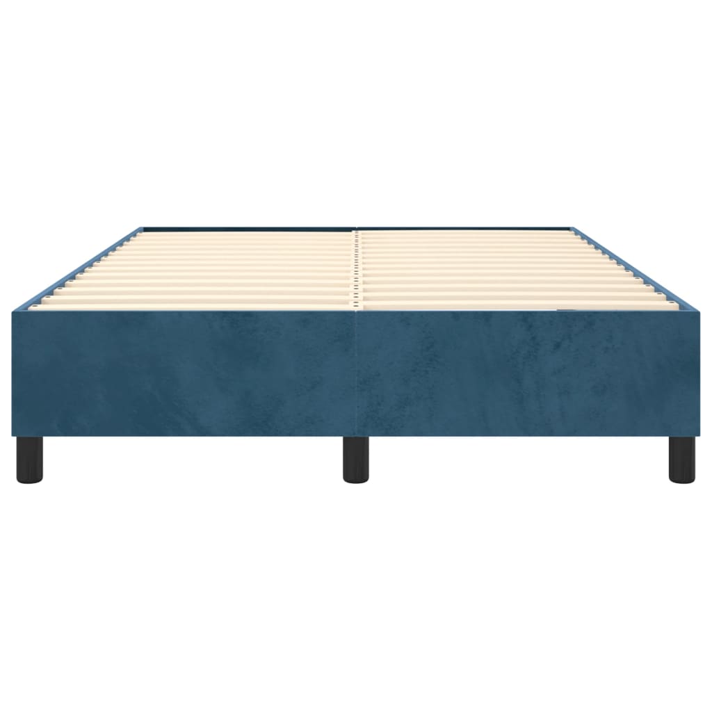 Boxspringframe Fluweel Donkerblauw 140 x 190 cm 35 cm