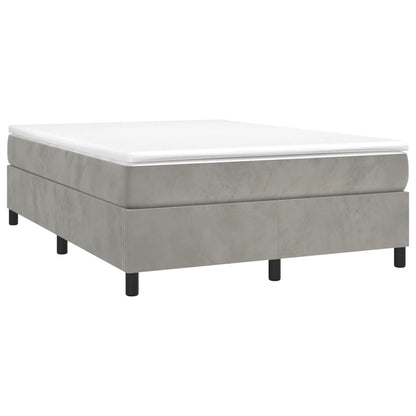 Boxspringframe Fluweel Lichtgrijs 140 x 200 cm 35 cm