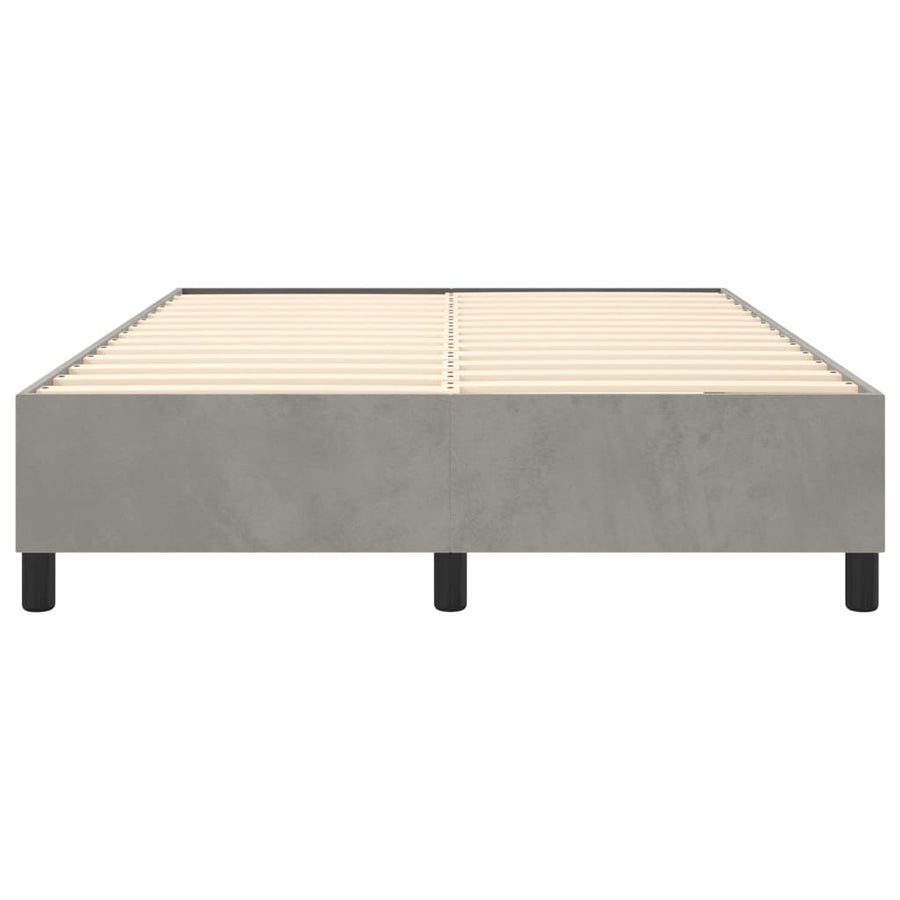 Boxspringframe Fluweel Lichtgrijs 140 x 200 cm 35 cm