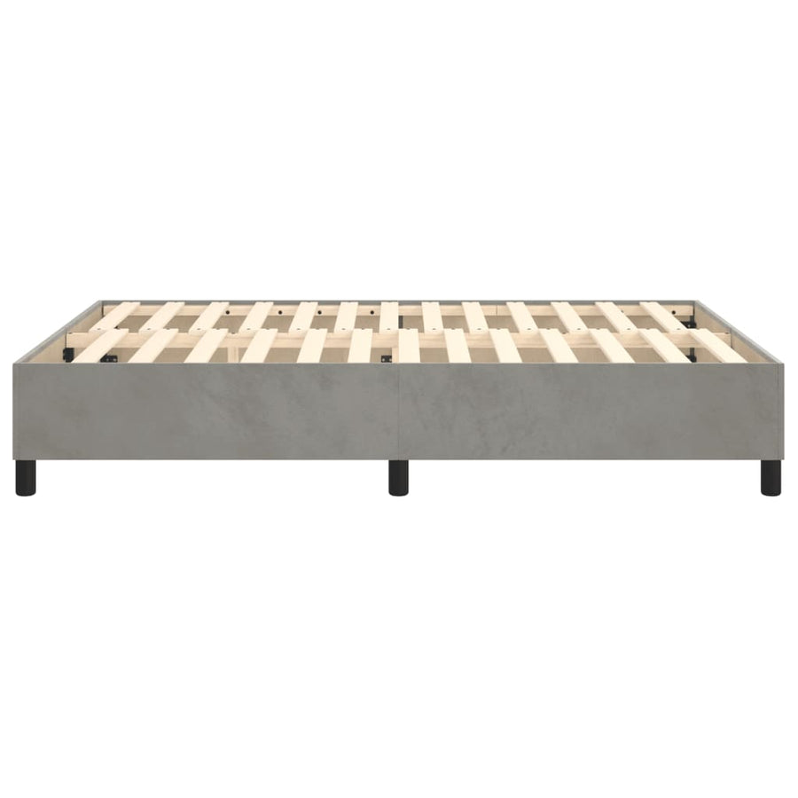 Boxspringframe Fluweel Lichtgrijs 140 x 200 cm 35 cm