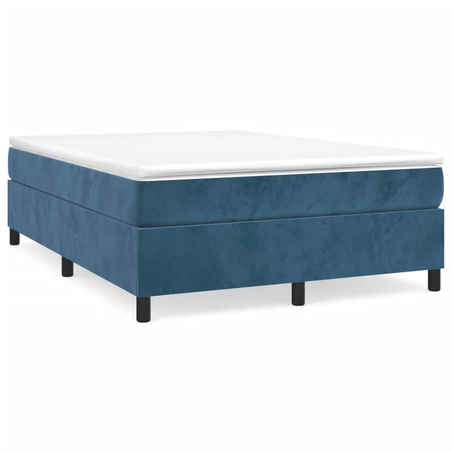 Boxspringframe Fluweel Donkerblauw 140 x 200 cm 35 cm