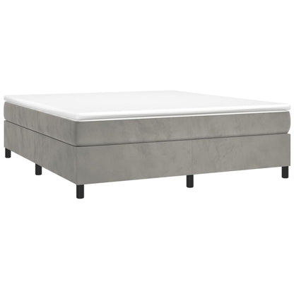 Boxspringframe Fluweel Lichtgrijs 160 x 200 cm 35 cm