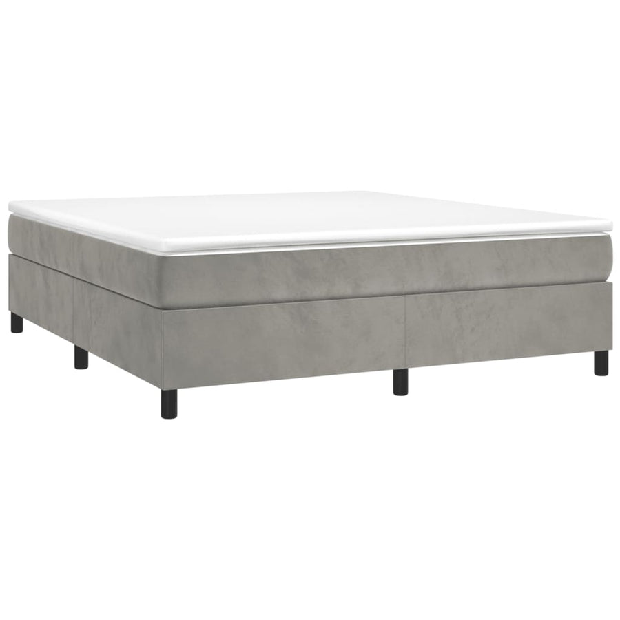 Boxspringframe Fluweel Lichtgrijs 160 x 200 cm 35 cm