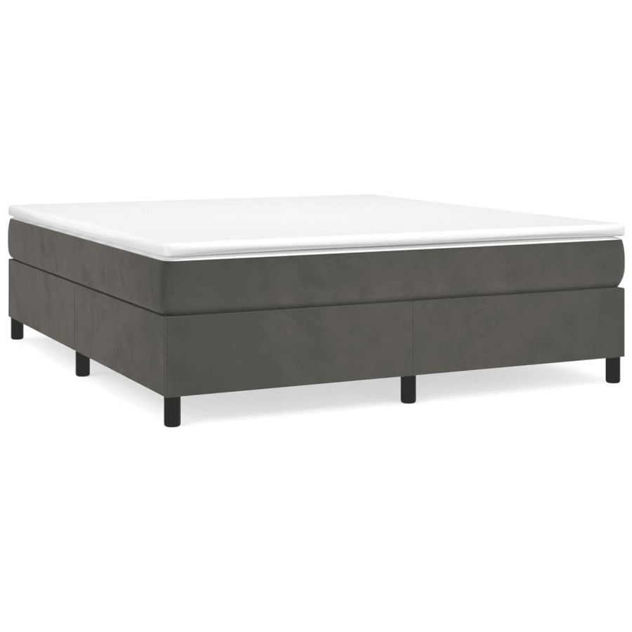 Boxspringframe Fluweel Donkergrijs 160 x 200 cm 35 cm