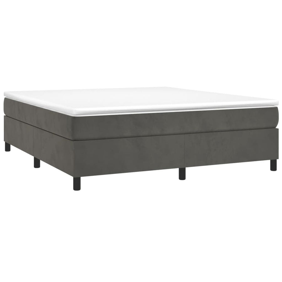 Boxspringframe Fluweel Donkergrijs 160 x 200 cm 35 cm