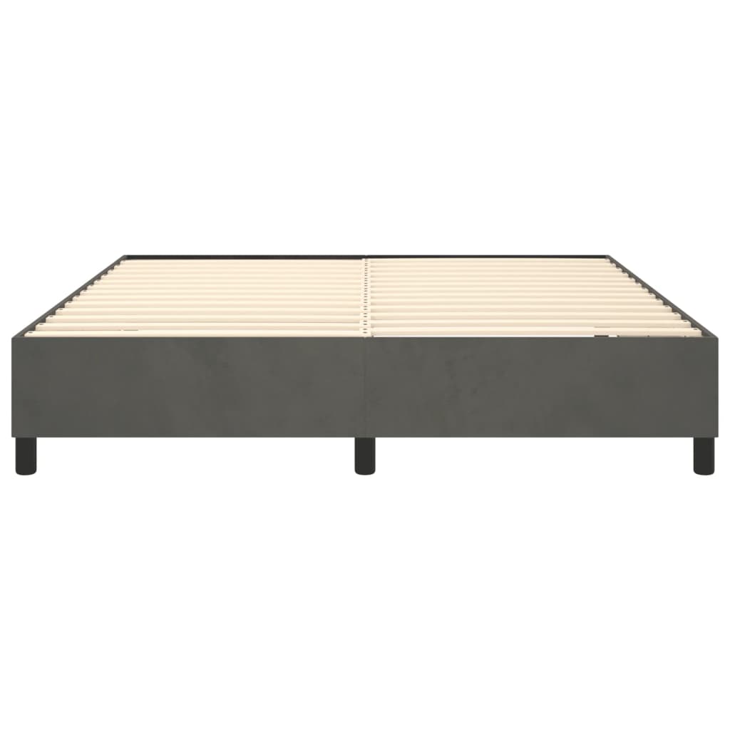 Boxspringframe Fluweel Donkergrijs 160 x 200 cm 35 cm