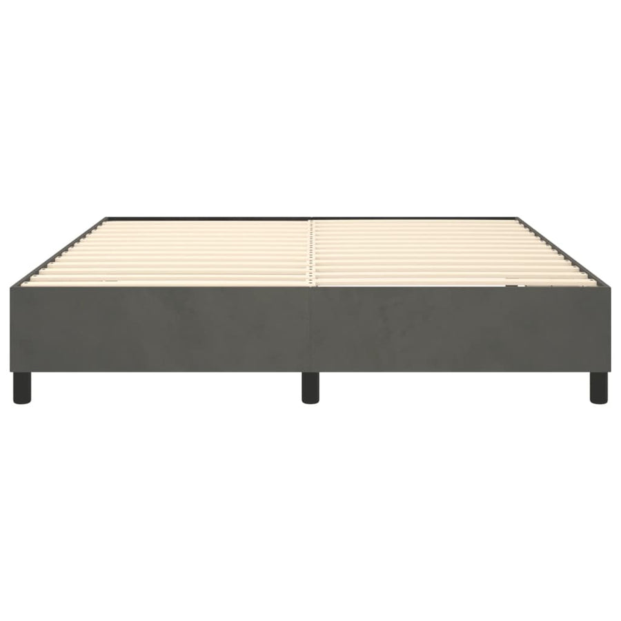 Boxspringframe Fluweel Donkergrijs 160 x 200 cm 35 cm