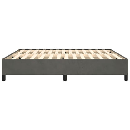 Boxspringframe Fluweel Donkergrijs 160 x 200 cm 35 cm