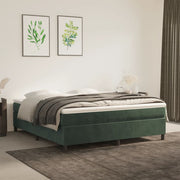 Box spring bed 160x200 cm velvet dark green
