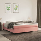 Boxspringframe Fluweel Roze 160 x 200 cm 35 cm