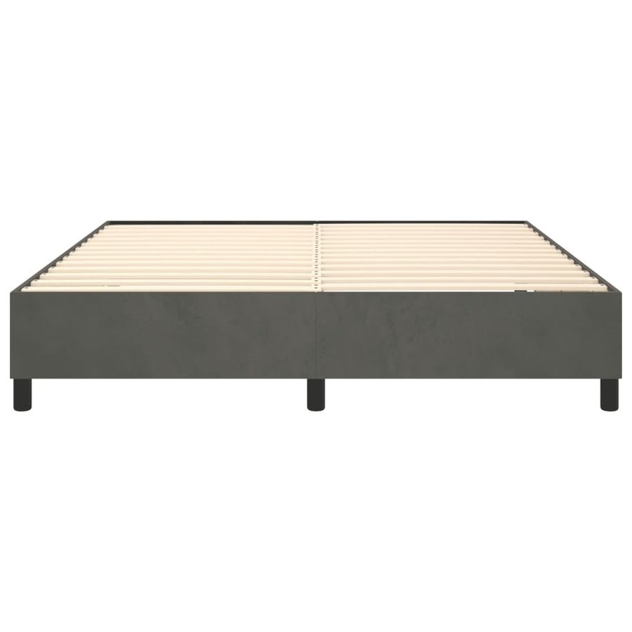 Boxspringframe Fluweel Donkergrijs 180 x 200 cm 35 cm