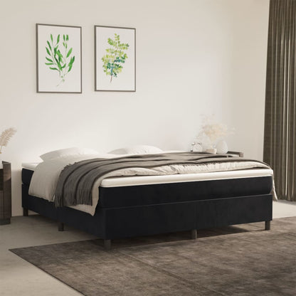 Boxspringframe Fluweel Zwart 180 x 200 cm 35 cm