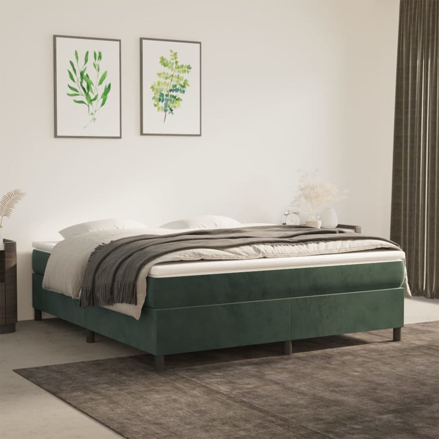 Boxspringframe Fluweel Donkergroen 180 x 200 cm 35 cm
