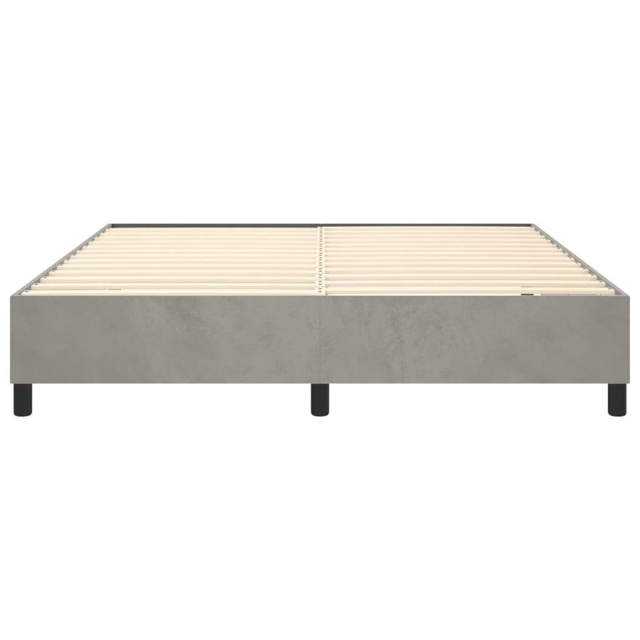 Boxspringframe Fluweel Lichtgrijs 200 x 200 cm 35 cm