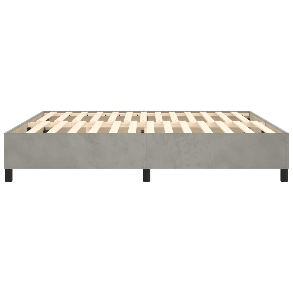 Boxspringframe Fluweel Lichtgrijs 200 x 200 cm 35 cm