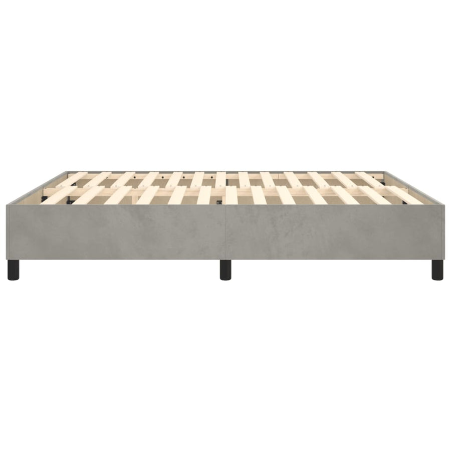 Boxspringframe Fluweel Lichtgrijs 200 x 200 cm 35 cm