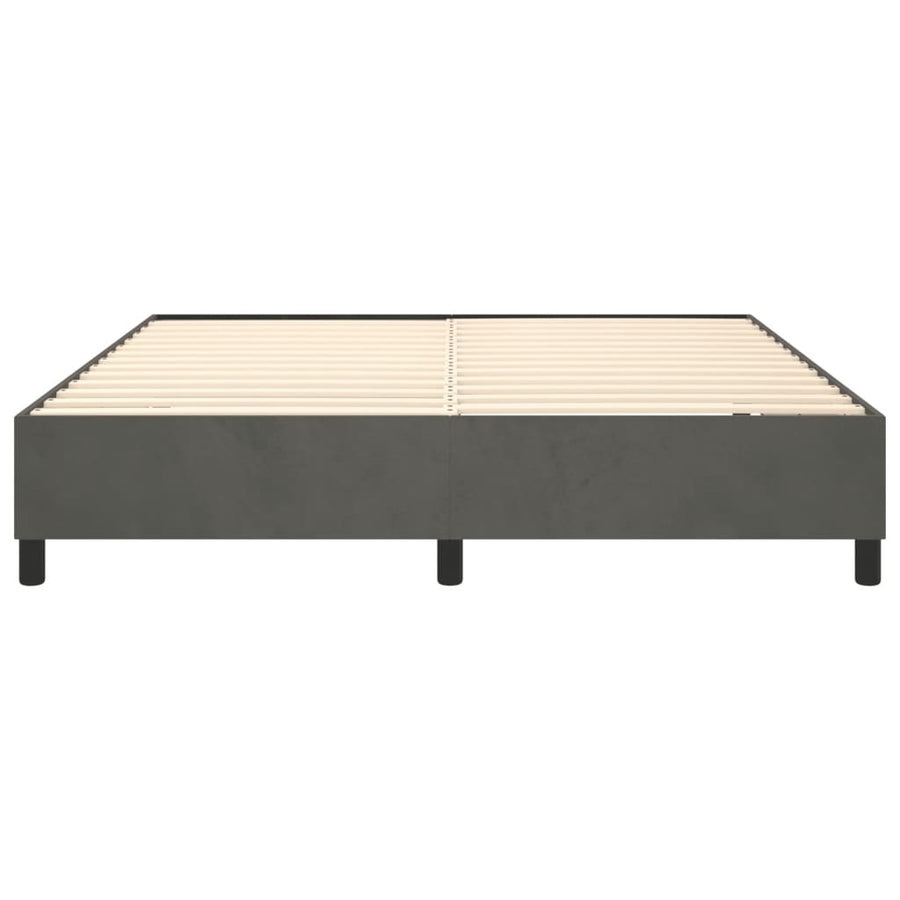Boxspringframe Fluweel Donkergrijs 200 x 200 cm 35 cm