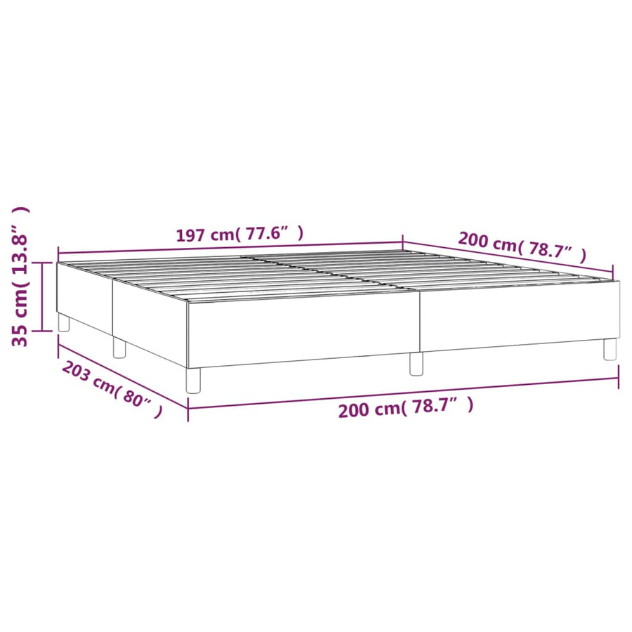 Boxspringframe Fluweel Zwart 200 x 200 cm 35 cm