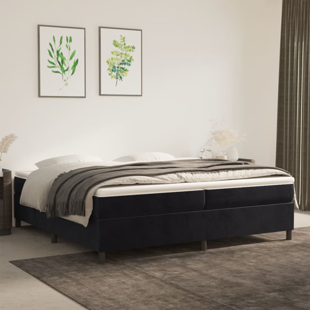Boxspringframe Fluweel Zwart 200 x 200 cm 35 cm