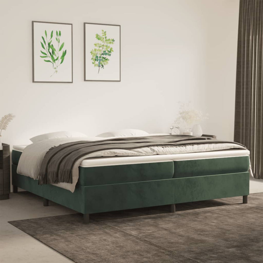 Boxspringframe Fluweel Donkergroen 200 x 200 cm 35 cm