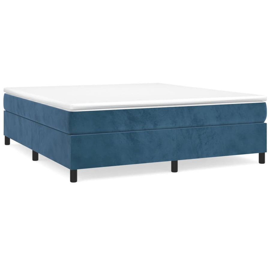 Boxspringframe Fluweel Donkerblauw 200 x 200 cm 35 cm
