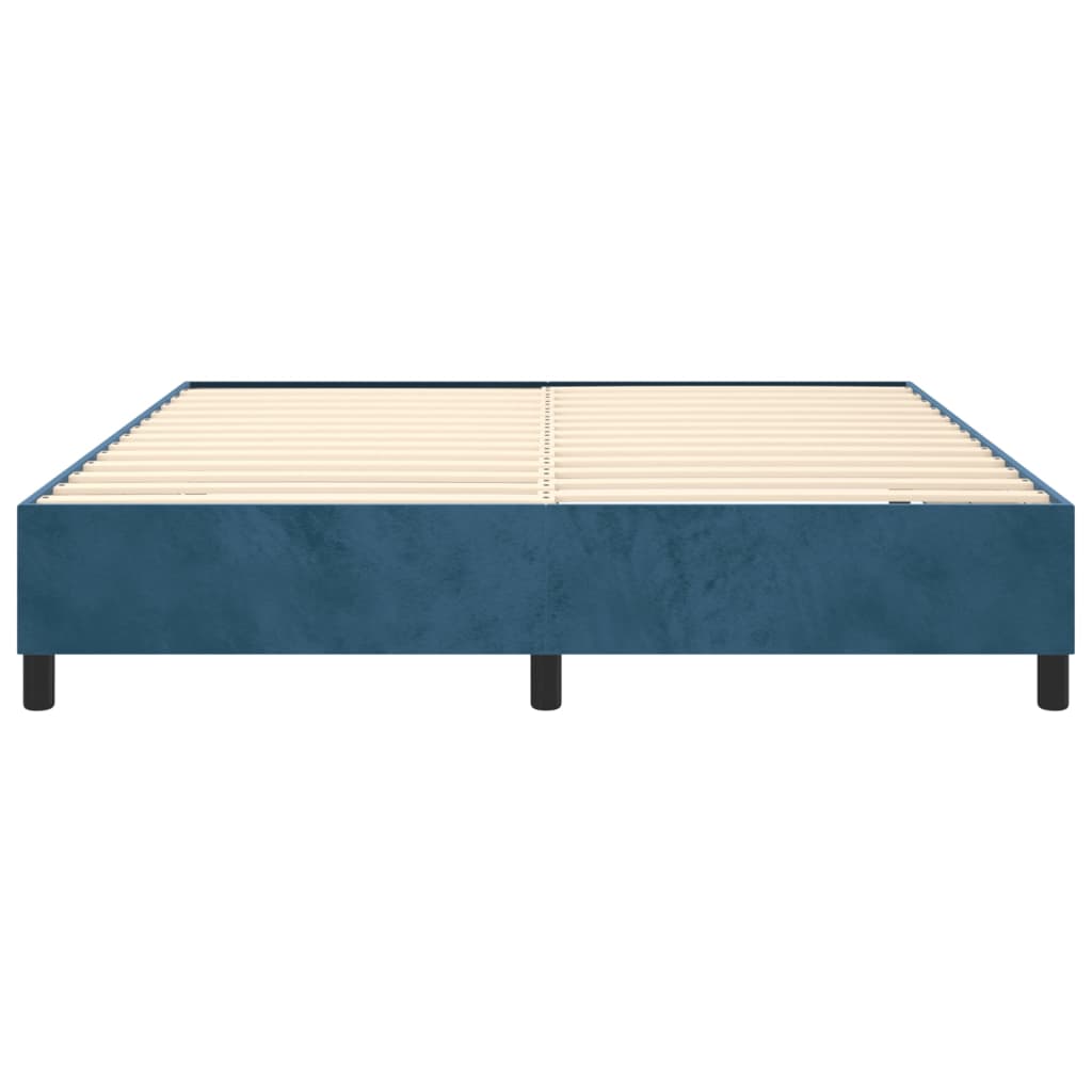 Boxspringframe Fluweel Donkerblauw 200 x 200 cm 35 cm