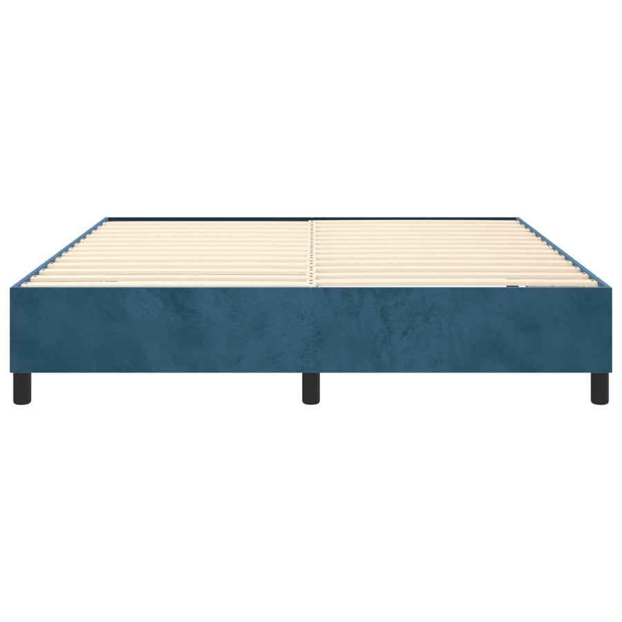 Boxspringframe Fluweel Donkerblauw 200 x 200 cm 35 cm