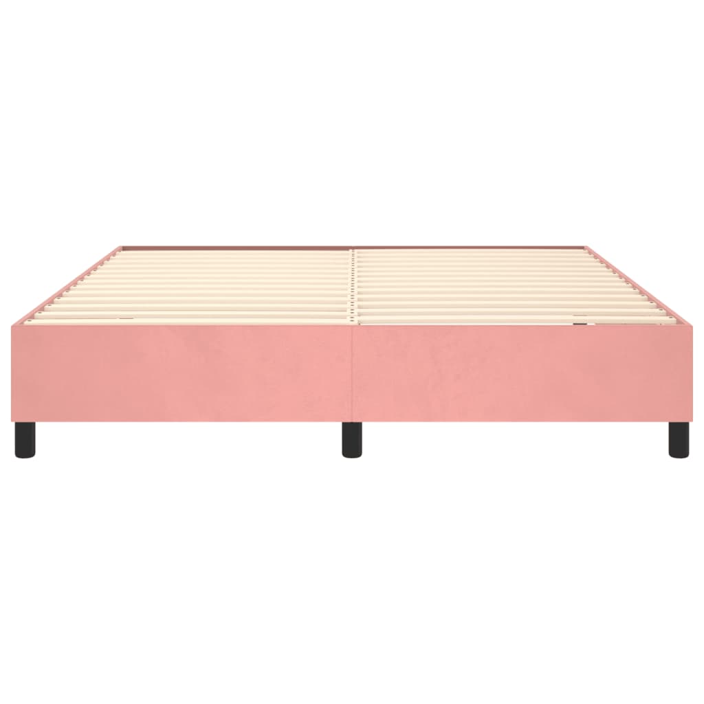 Boxspringframe Fluweel Roze 200 x 200 cm 35 cm
