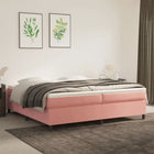 Pink Velvet Boxspring Bed 200x200 cm