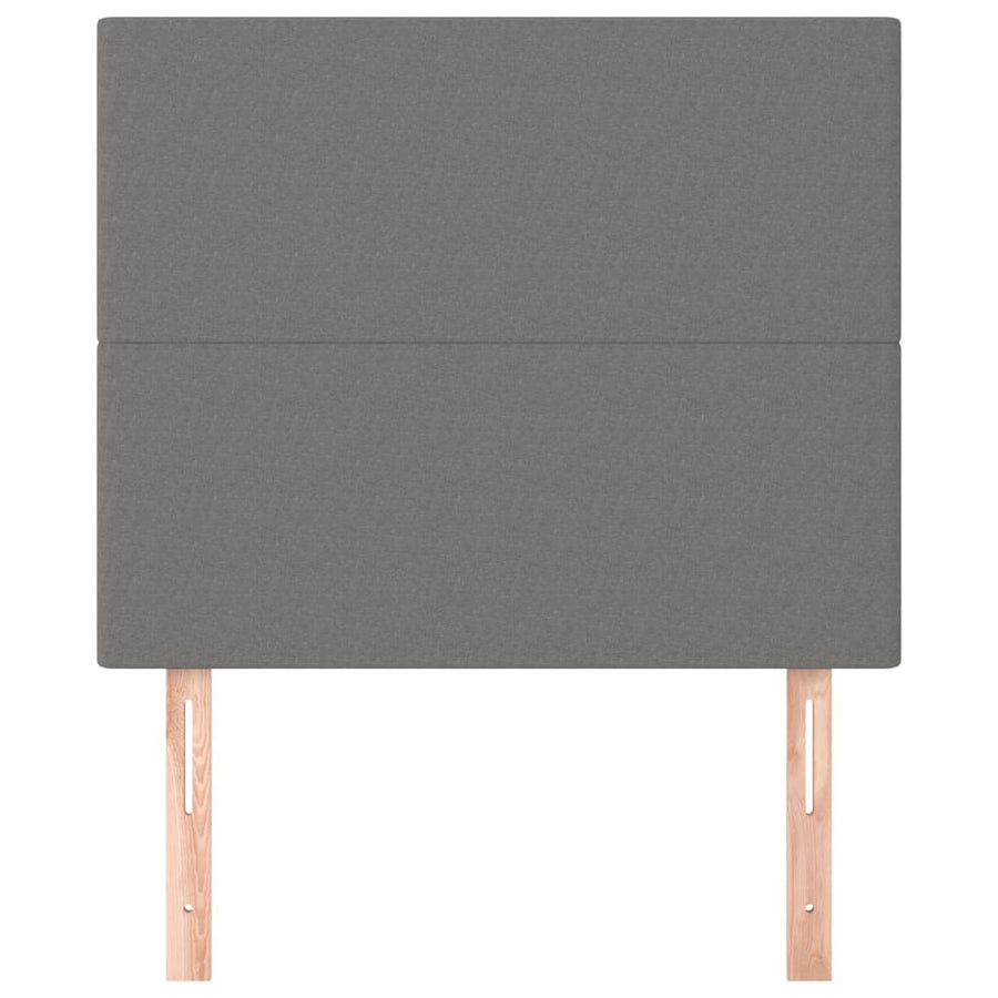 Hoofdborden 2 st 80x5x78/88 cm stof donkergrijs 80 cm Hoog