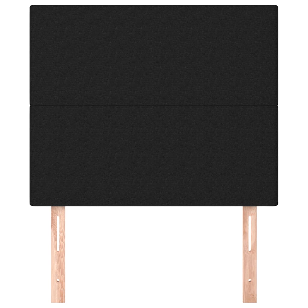 Hoofdborden 2 st 80x5x78/88 cm stof zwart 1 80 cm Zwart