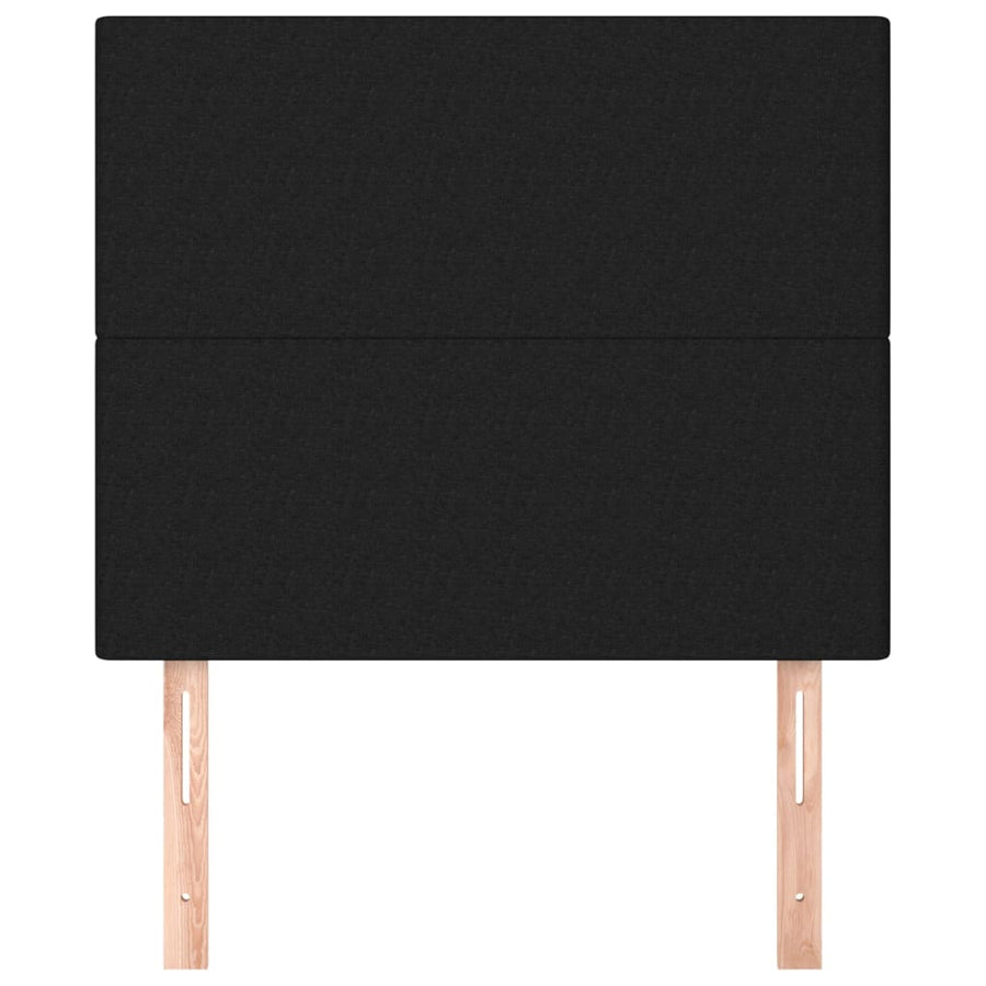Hoofdborden 2 st 80x5x78/88 cm stof zwart 1 80 cm Zwart
