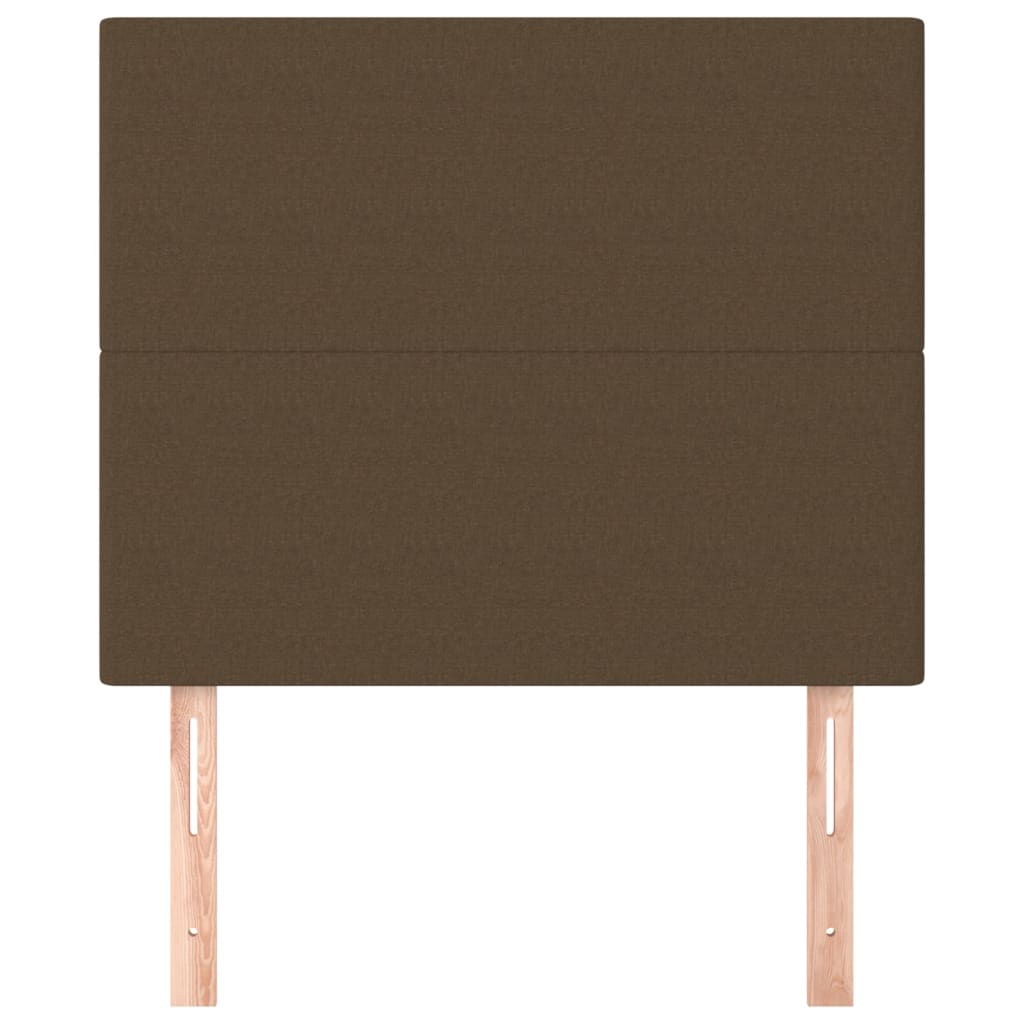 Hoofdborden 2 st 80x5x78/88 cm stof donkerbruin 1 80 cm Donkerbruin