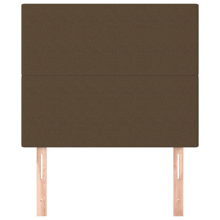 Hoofdborden 2 st 80x5x78/88 cm stof donkerbruin 1 80 cm Donkerbruin