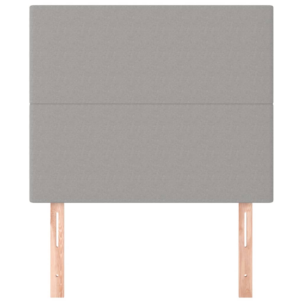 Hoofdborden 2 st 90x5x78/88 cm stof lichtgrijs 1 90 cm Lichtgrijs