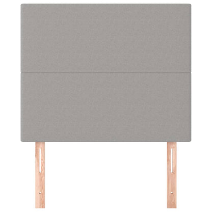 Hoofdborden 2 st 90x5x78/88 cm stof lichtgrijs 1 90 cm Lichtgrijs