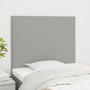 Hoofdbord lichtgrijs 90x5x118/128 cm stof (2 stuks)