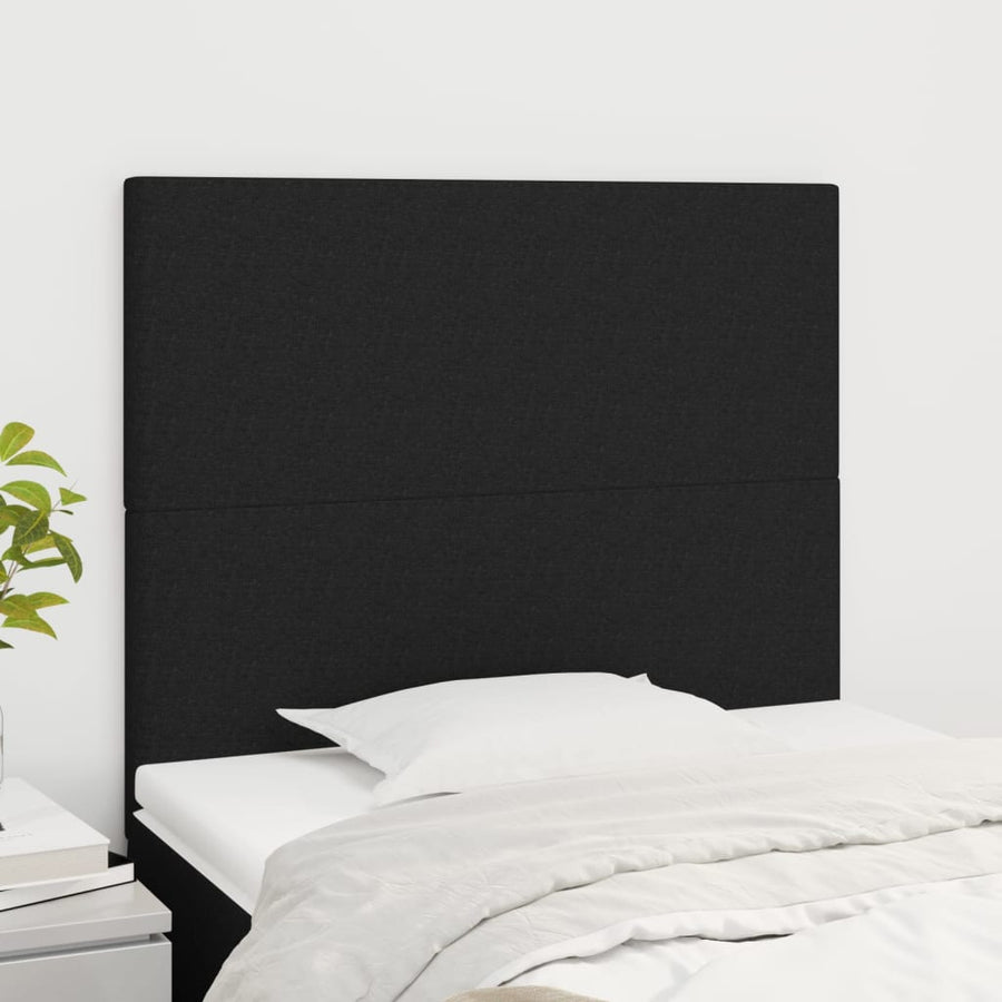 Hoofdborden 4 St 72X5X78/88 Cm Stof Zwart