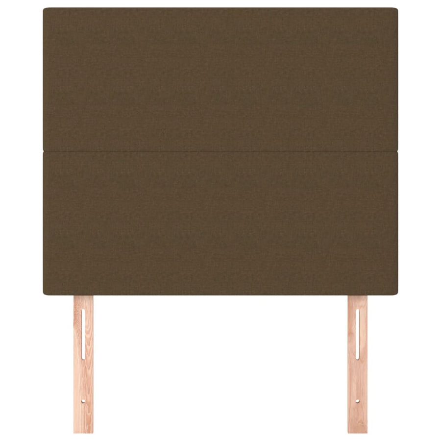 Hoofdborden 2 St 00X5X78/88 Cm Stof Donkerbruin 100 cm Hoog