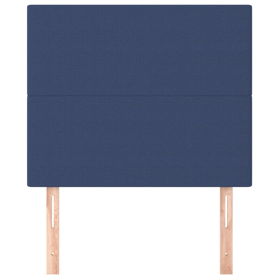 Hoofdborden 2 st 100x5x78/88 cm stof blauw 100 cm Blauw