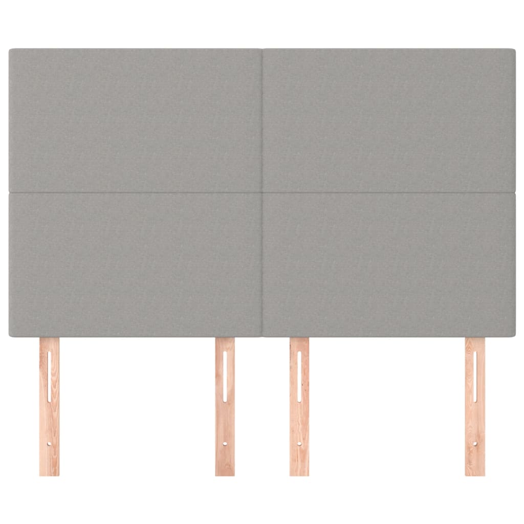 Hoofdborden 4 St 72X5X78/88 Cm Stof Lichtgrijs 144 cm Hoog
