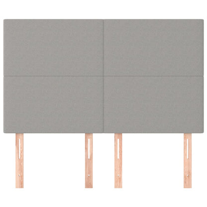 Hoofdborden 4 St 72X5X78/88 Cm Stof Lichtgrijs 144 cm Hoog