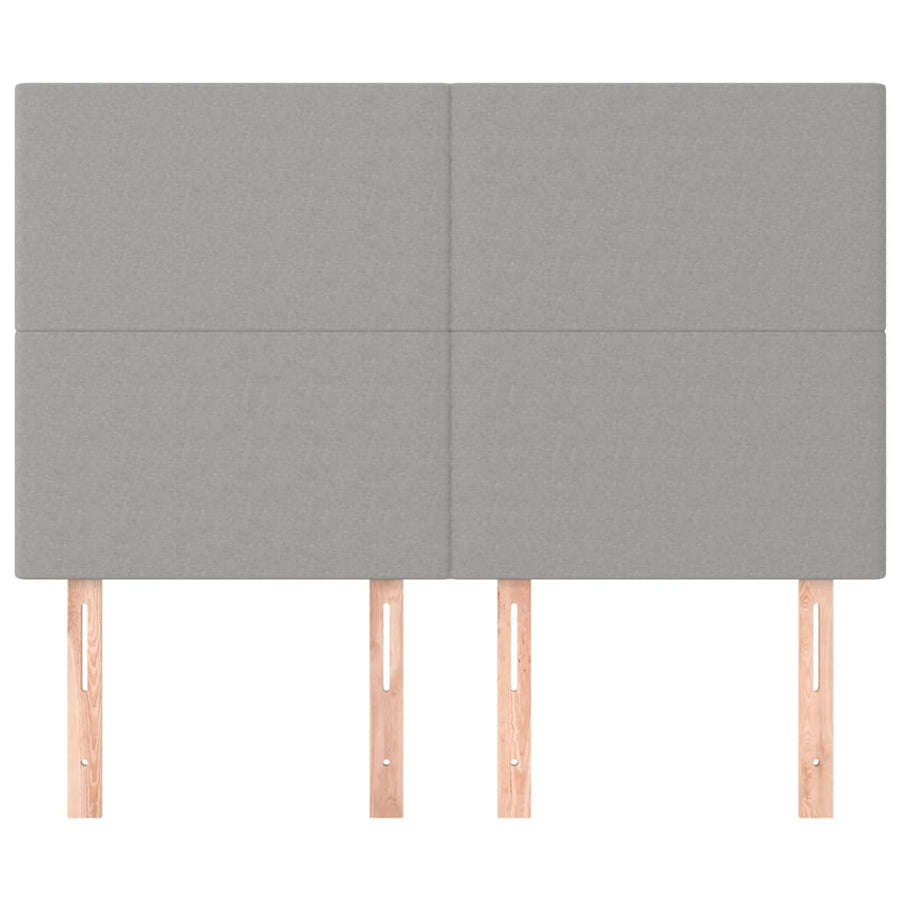 Hoofdborden 4 St 72X5X78/88 Cm Stof Lichtgrijs 144 cm Hoog
