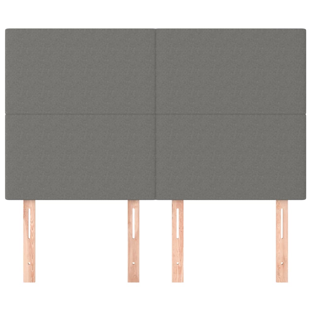 Hoofdborden 4 st 72x5x78/88 cm stof donkergrijs 144 cm Hoog